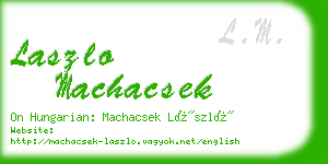 laszlo machacsek business card